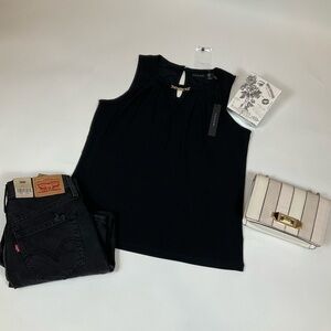 Tahari Sleeveless Top Black Medium
